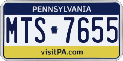 PA license plate MTS7655