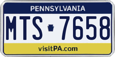 PA license plate MTS7658