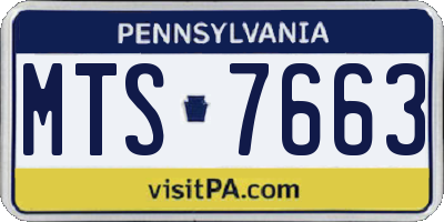 PA license plate MTS7663