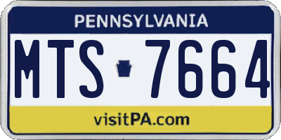 PA license plate MTS7664