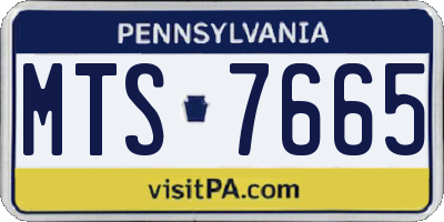 PA license plate MTS7665