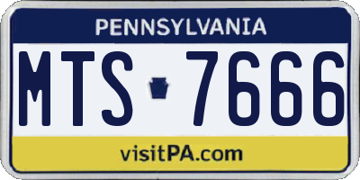 PA license plate MTS7666