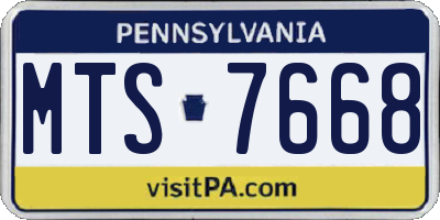 PA license plate MTS7668