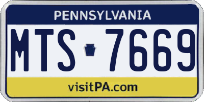 PA license plate MTS7669