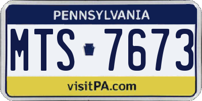 PA license plate MTS7673