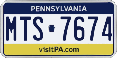 PA license plate MTS7674