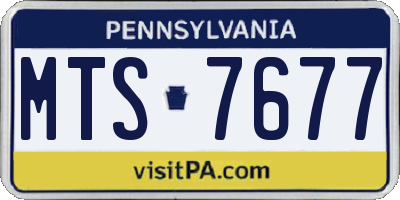 PA license plate MTS7677
