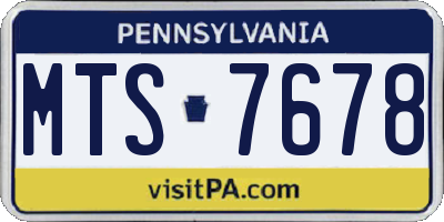 PA license plate MTS7678