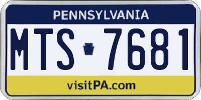 PA license plate MTS7681