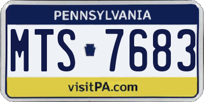 PA license plate MTS7683