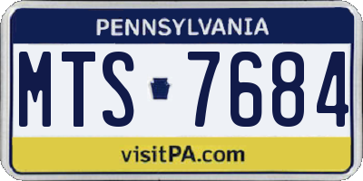 PA license plate MTS7684