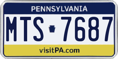 PA license plate MTS7687
