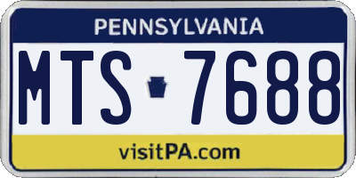 PA license plate MTS7688