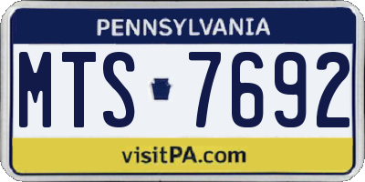 PA license plate MTS7692