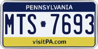 PA license plate MTS7693