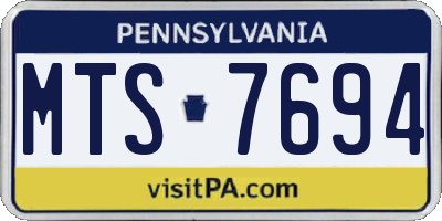 PA license plate MTS7694