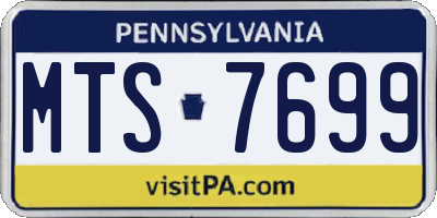 PA license plate MTS7699