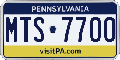 PA license plate MTS7700