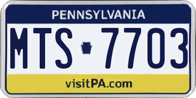 PA license plate MTS7703