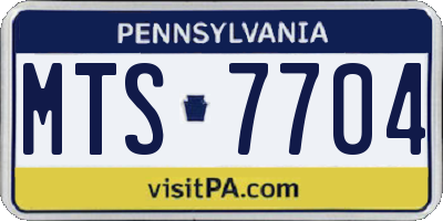 PA license plate MTS7704