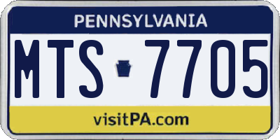 PA license plate MTS7705