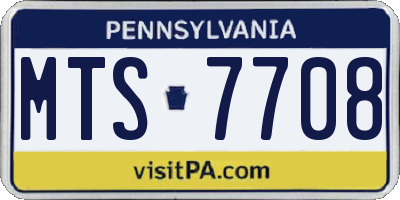 PA license plate MTS7708