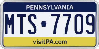 PA license plate MTS7709
