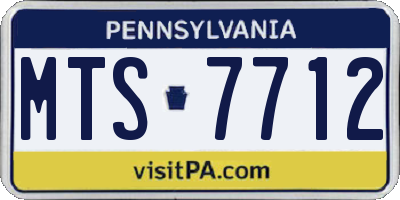 PA license plate MTS7712