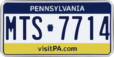 PA license plate MTS7714