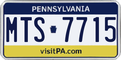 PA license plate MTS7715