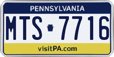 PA license plate MTS7716