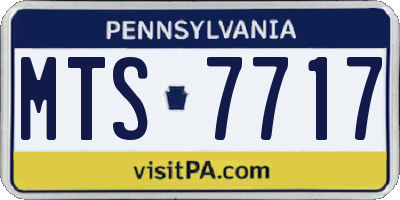 PA license plate MTS7717