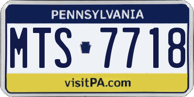 PA license plate MTS7718