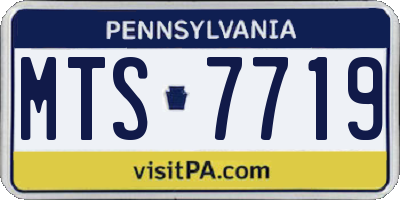 PA license plate MTS7719