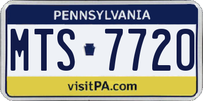 PA license plate MTS7720