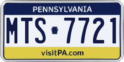PA license plate MTS7721