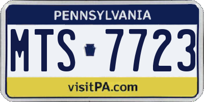 PA license plate MTS7723