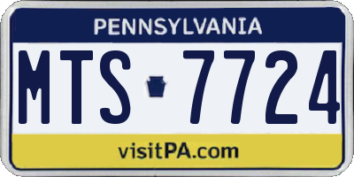 PA license plate MTS7724