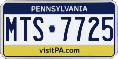 PA license plate MTS7725