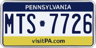PA license plate MTS7726