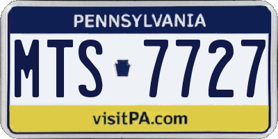 PA license plate MTS7727