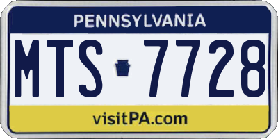 PA license plate MTS7728