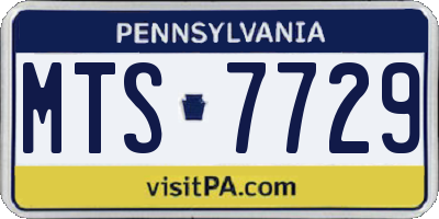 PA license plate MTS7729