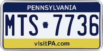 PA license plate MTS7736
