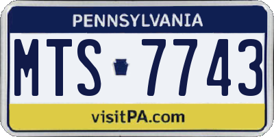 PA license plate MTS7743