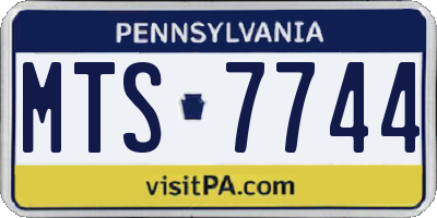 PA license plate MTS7744