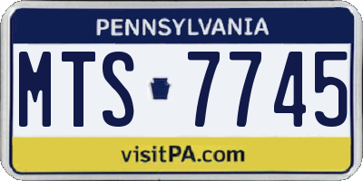 PA license plate MTS7745