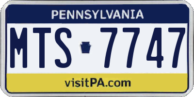 PA license plate MTS7747