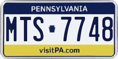 PA license plate MTS7748