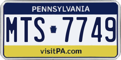 PA license plate MTS7749